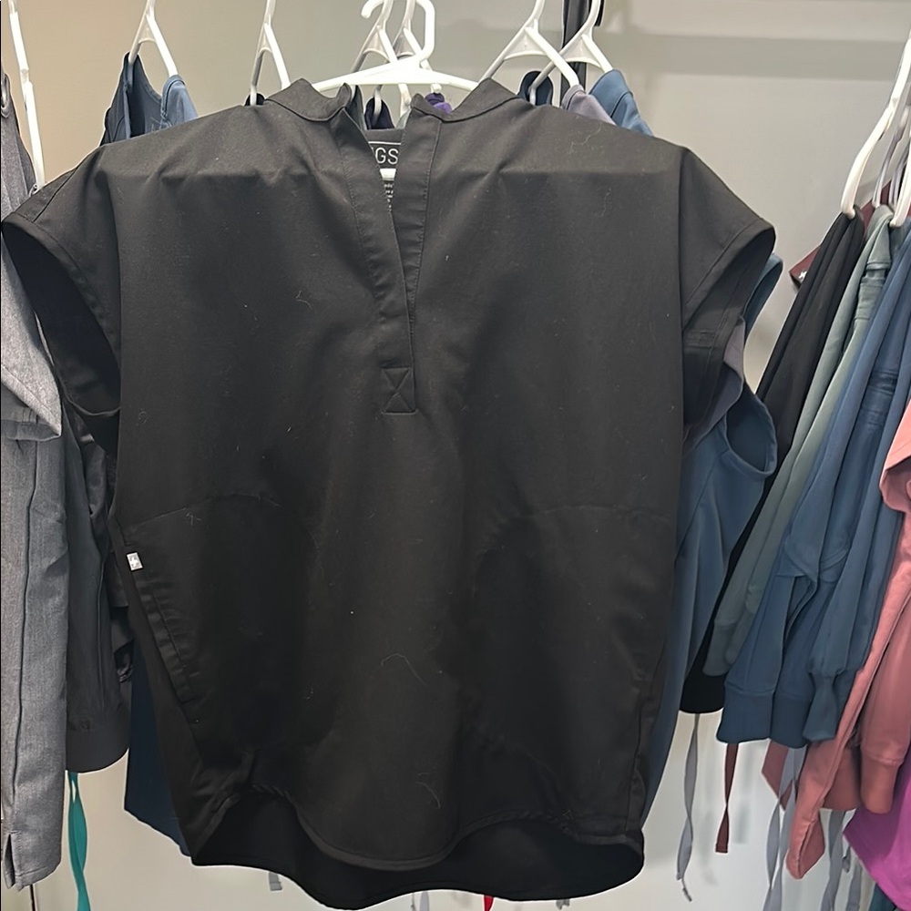 Figs Black oversized rafaela Women's scrub Top sz XS
